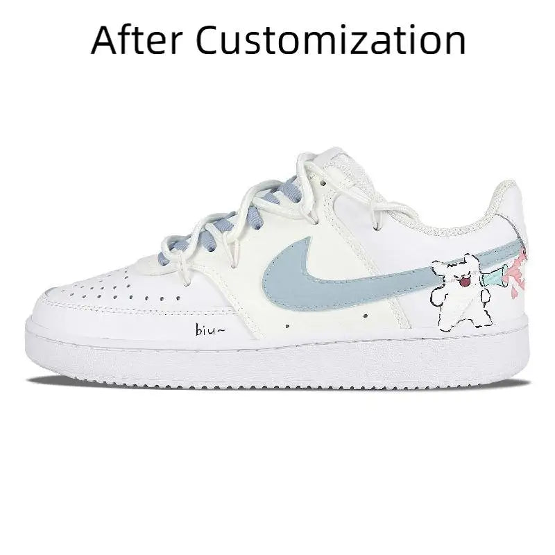 【Customize】Nike Court Vision 1 Skateboarding Shoes Women's Sneakers shoes CD5434-100