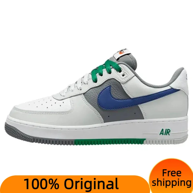 Nike Air Force 1 Low '07 LV8 Split Light Silver Deep Royal Blue Sneakers shoes With Original Box