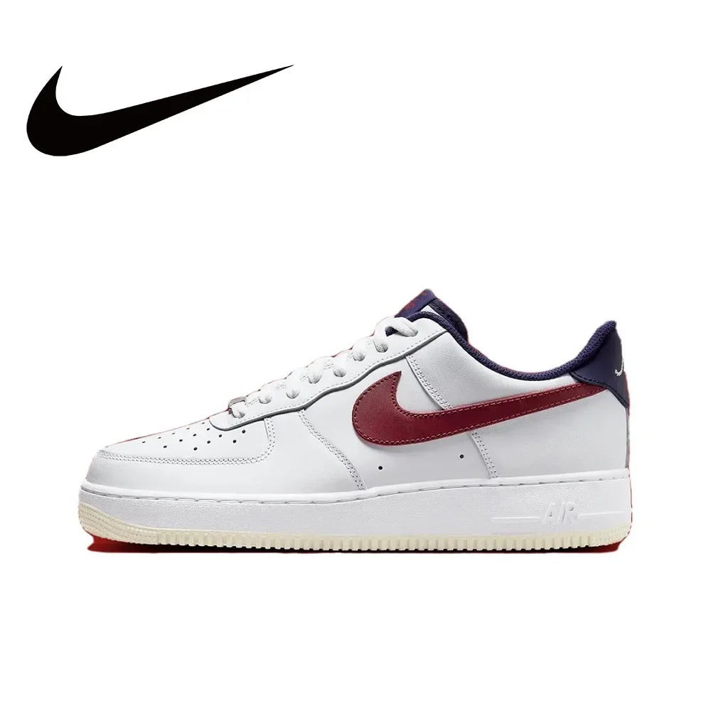 Nike Air Force 1 07 Low Men's Board Shoes Supportive Comfort Casual Shoes Cushioning Lightweight Breathable Sneakers Red White