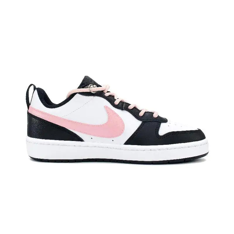 【Customize】Nike Court Borough 2 Skateboarding Shoes Women's Low-top Black/pink Sneakers shoes BQ5448-115