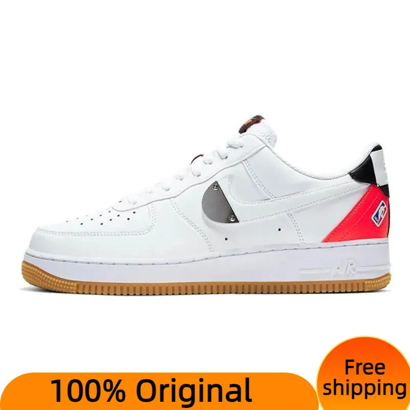 Nike Air Force 1 Low NBA White Crimson Gum Sneakers shoes CT2298-101 With Original Box