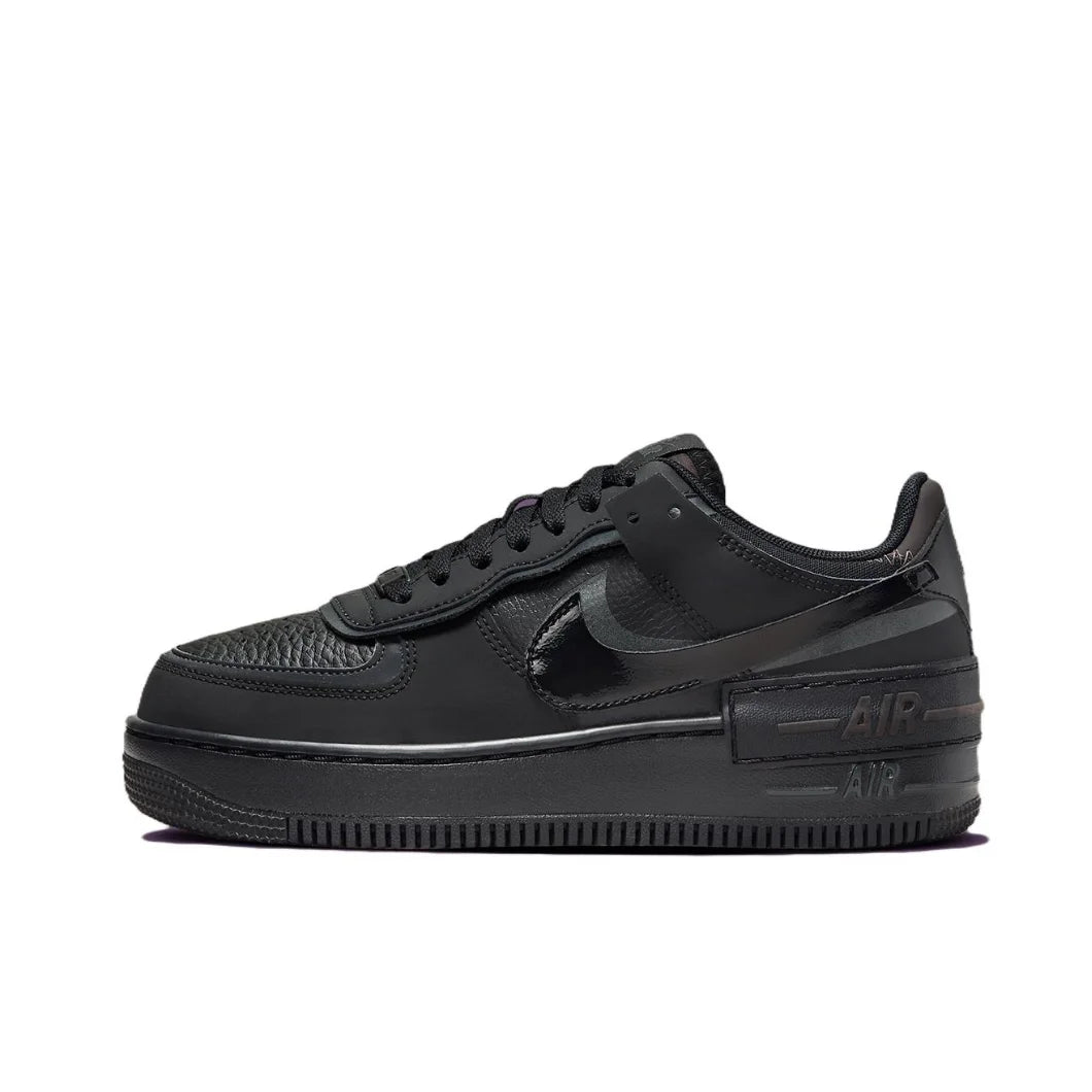 Nike Original Air Force 1 Shadow Leather Fashion Low Top Women's Sneakers Black