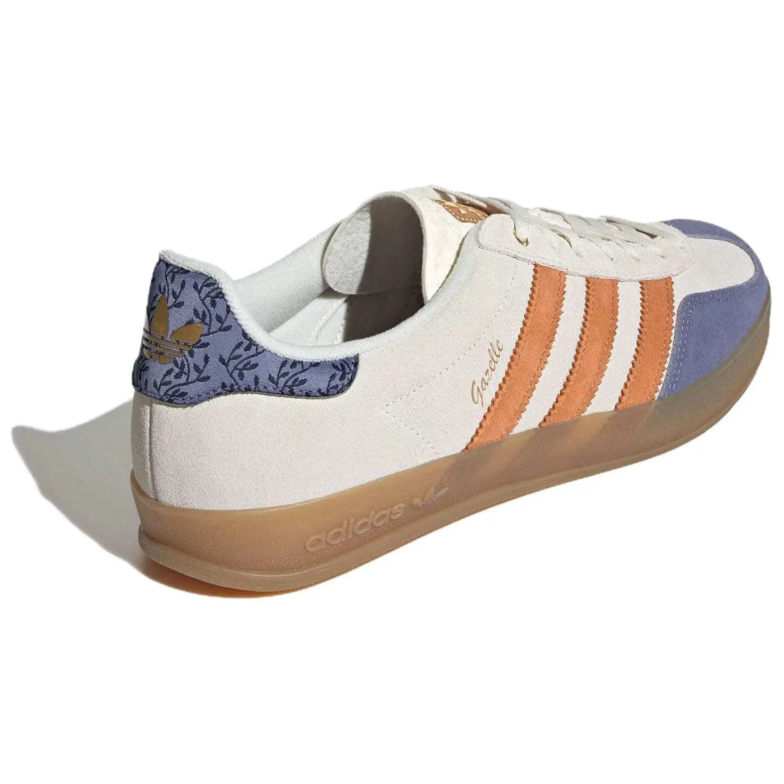 Adidas Originals GAZELLE INDOOR Skateboard Shoes Unisex Low-Top Cream White / Dark Indigo / Lilac Sneakers shoes JQ0956