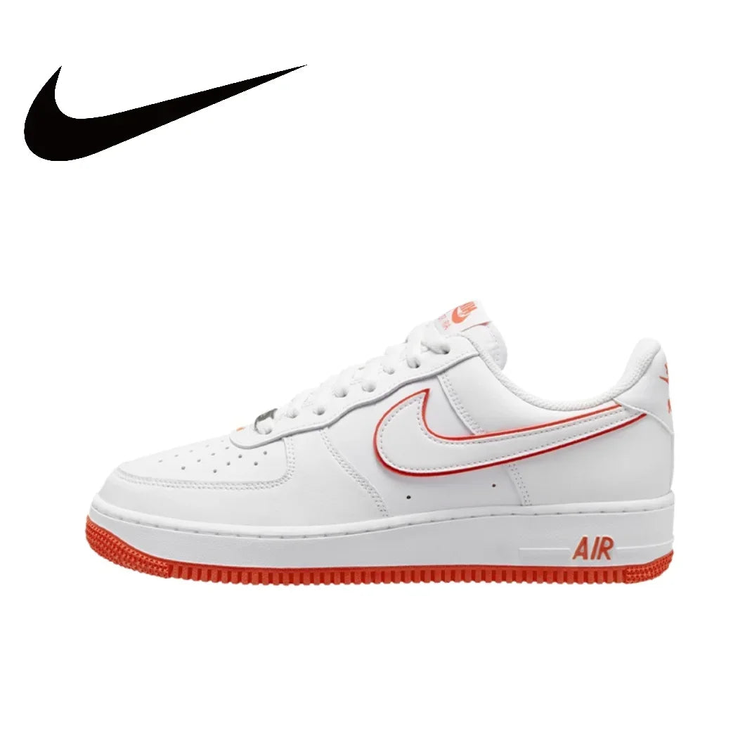 Nike Air Force 1 07 Low Men's Board Shoes Supportive Comfort Casual Shoes Cushioning Lightweight Breathable Sneakers Red White