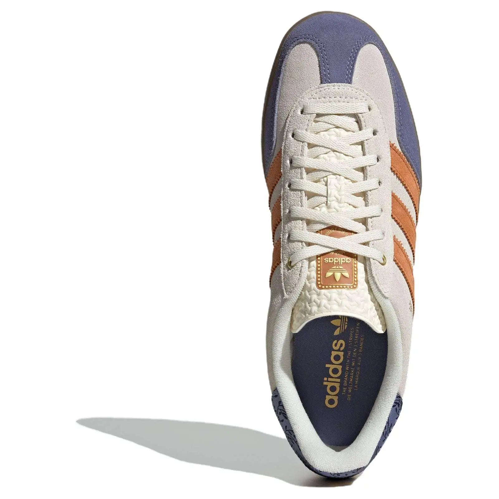 Adidas Originals GAZELLE INDOOR Skateboard Shoes Unisex Low-Top Cream White / Dark Indigo / Lilac Sneakers shoes JQ0956