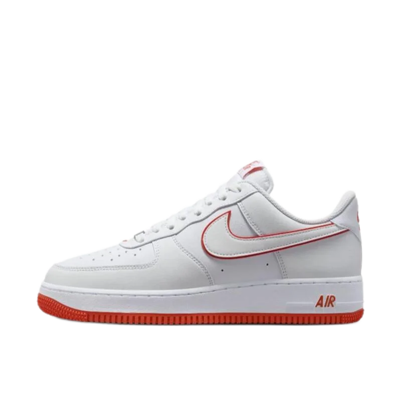 Nike Air Force 1 07 Low Men's Board Shoes Supportive Comfort Casual Shoes Cushioning Lightweight Breathable Sneakers Red White