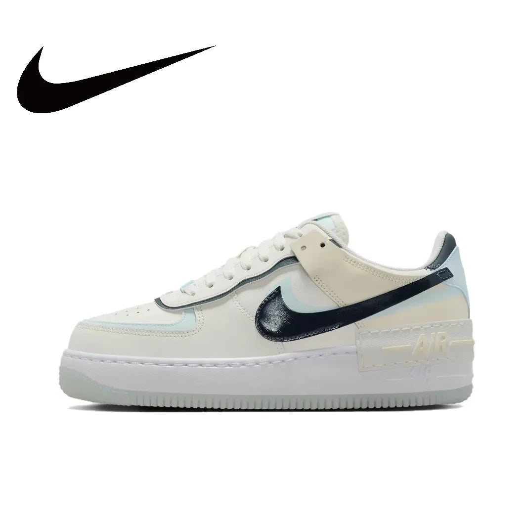 Nike Original Air Force 1 Shadow Leather Fashion Low Top Women's Sneakers Black