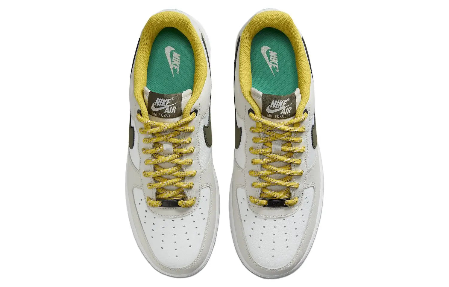 Nike Air Force 1 Low '07 PRM Light Bone Cargo Khaki Vivid Sulfur Sneakers shoes With Original Box