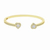 New Iced Out Bling Opened Heart Charm Bracelet Gold Silver Color AAA CZ Hearts Bangle For Women Luxury Jewelry